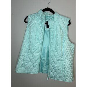 Talbots Blue full zip quilted layering vest Women's Sz Small